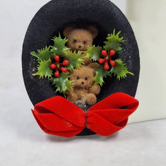 Two Vintage Decorated Top Hat Ornaments Vtg Handmade - Picture 2 of 12